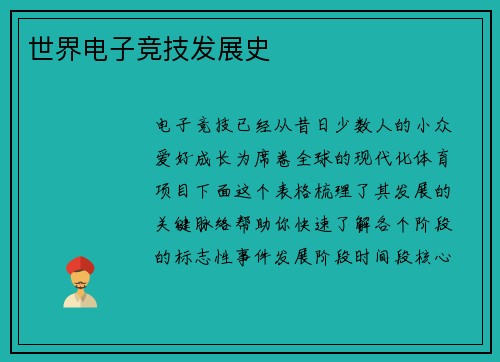 世界电子竞技发展史